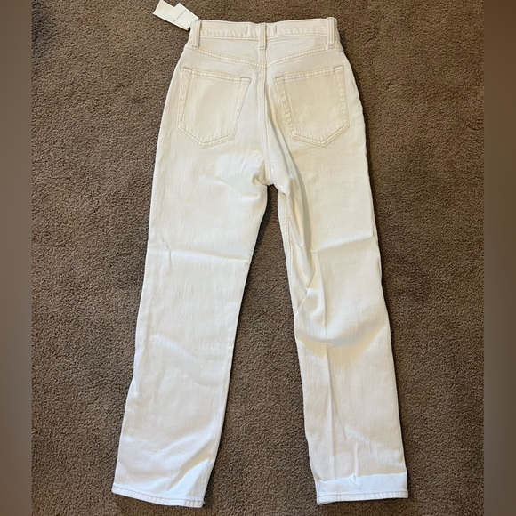 Abercrombie & Fitch Ankle Straight Ultra High Rise white Jean - SHORT - Picture 2 of 2